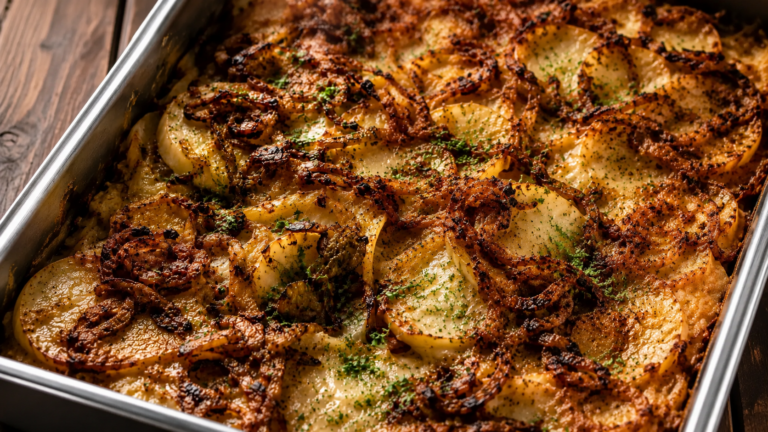 Gratin di Patate e Cipolle Croccanti al Forno